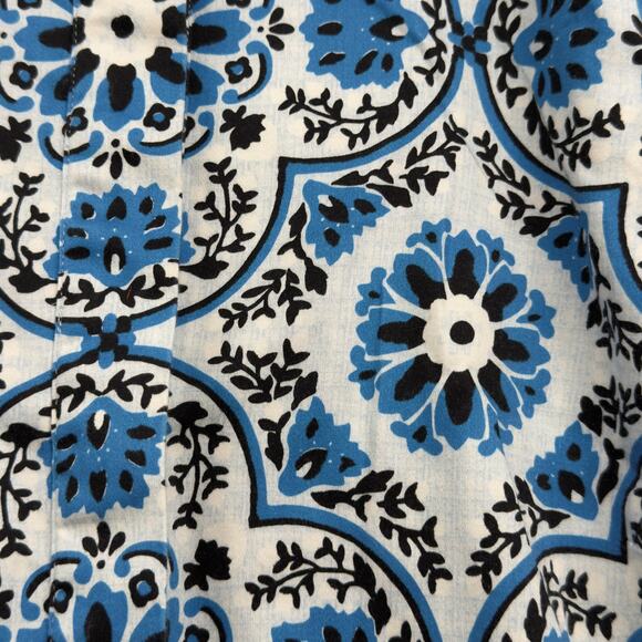 Tuckernuck X-SMALL Golden Medallion Crawford Dress Blue White Ruffle Mini - Picture 6 of 9